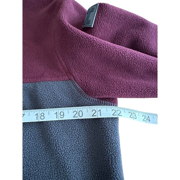 Hawke & Co. Mens Burgundy & Charcoal Quarter Snap Colorblock Pullover Fleece M - Picture 9 of 15